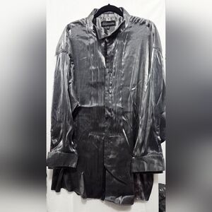 Damante Brand, Elegant Metallic Long Sleeve Shirt